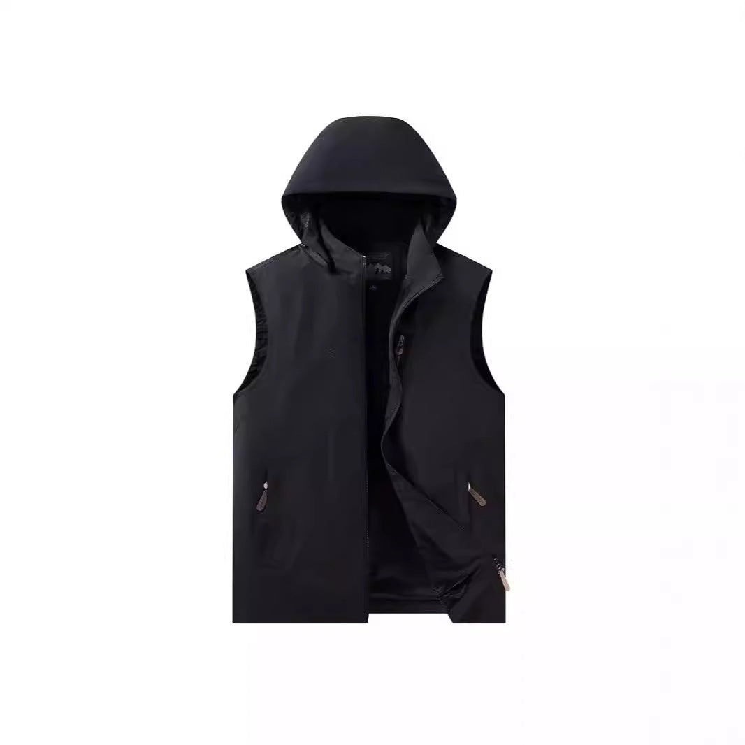 Dunne heren bodywarmer met capuchon - Praktisch en licht