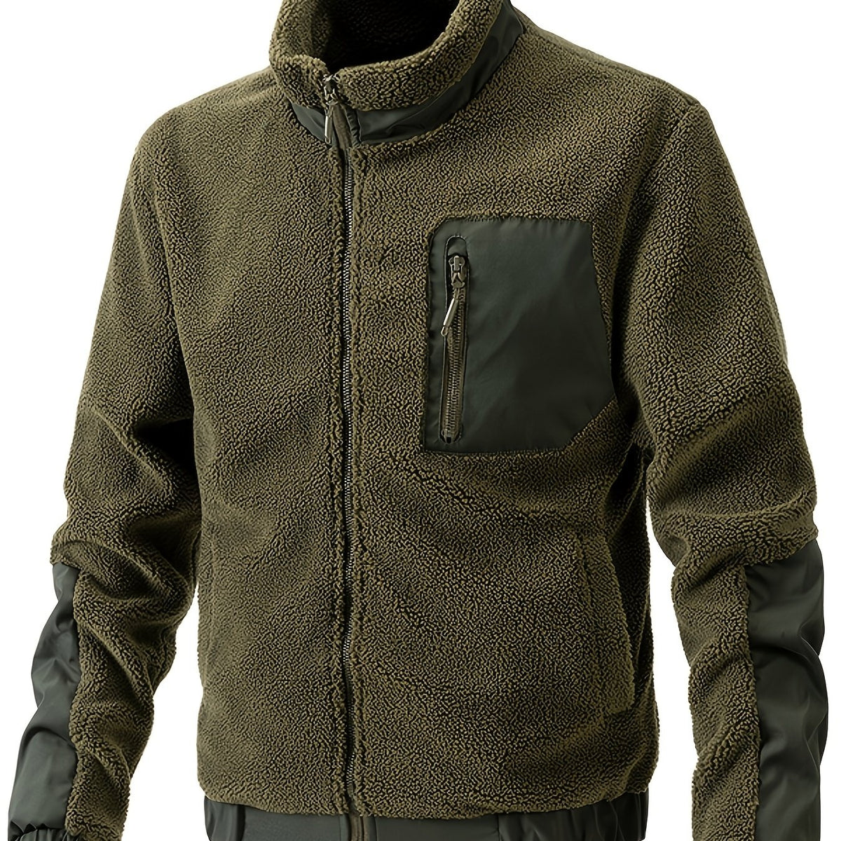 Fleece jacket with stand-up collar for men - Warm and comfortable