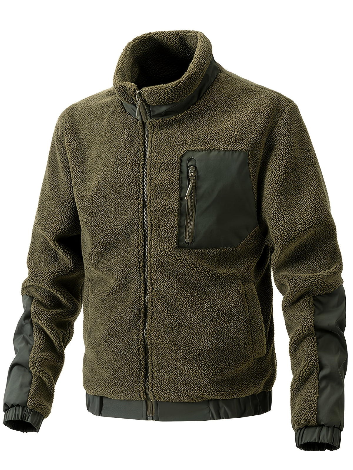 Fleece jacket with stand-up collar for men - Warm and comfortable