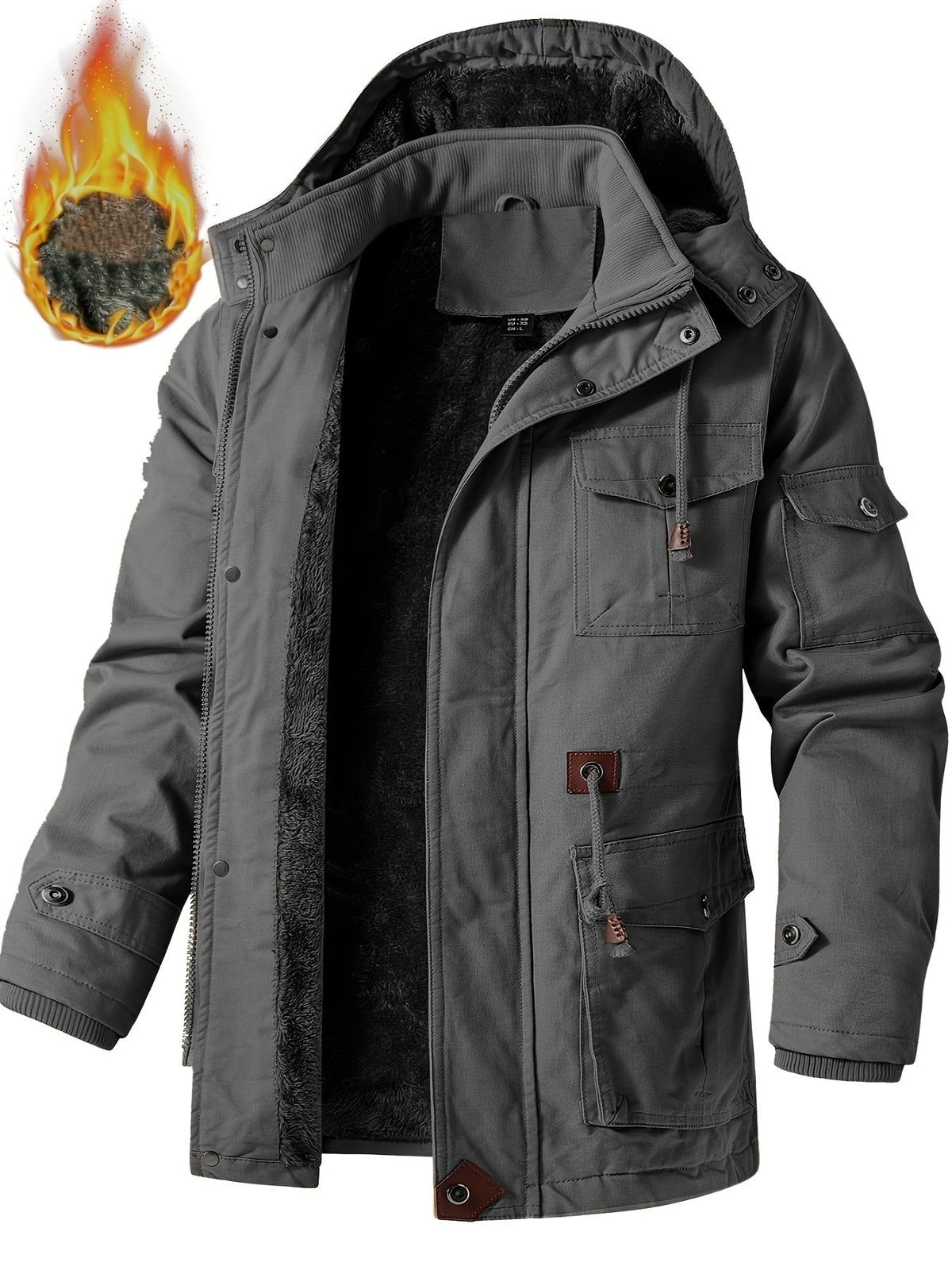 Heren winterparka met capuchon - Warm en comfortabel