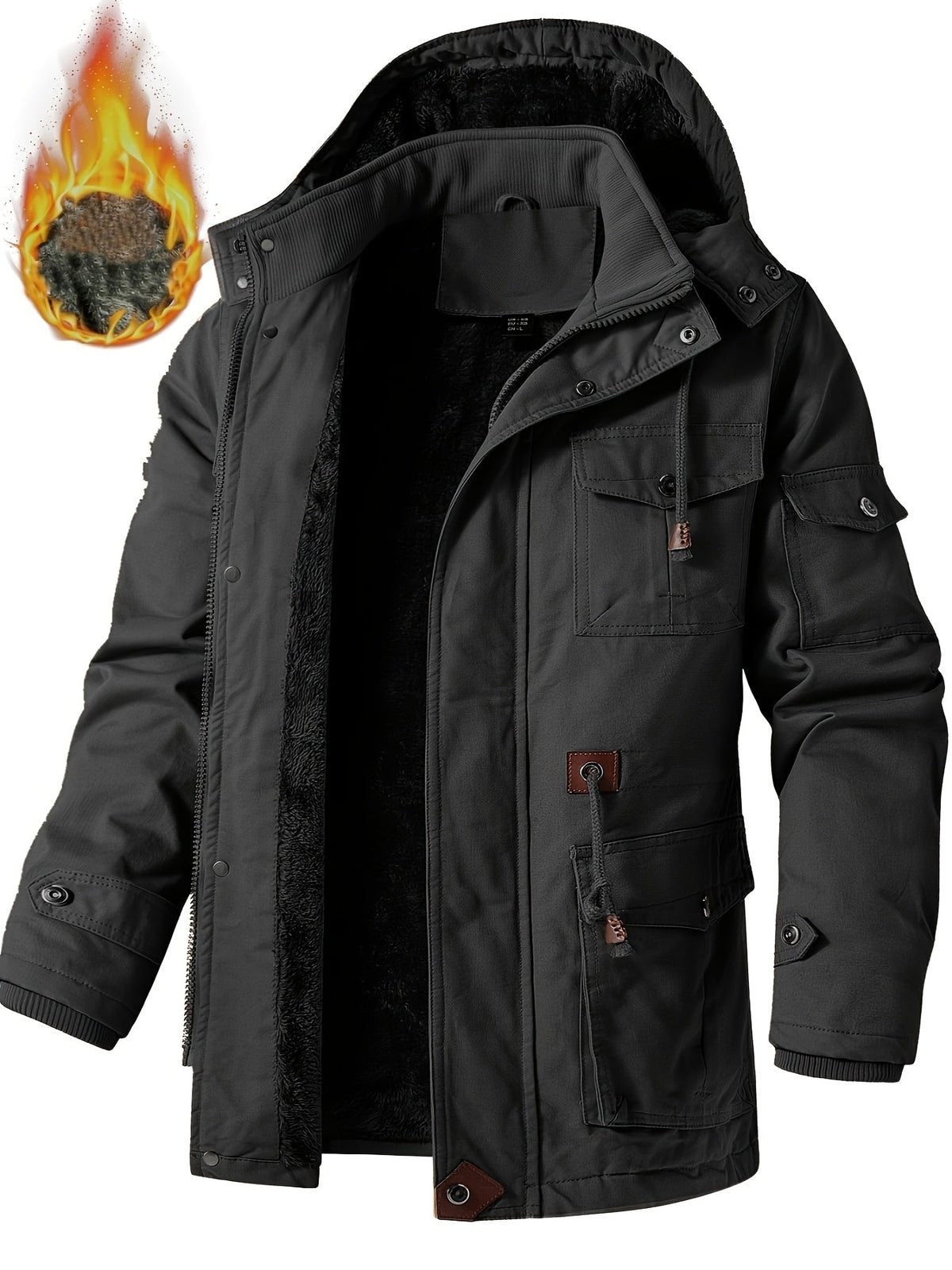 Heren winterparka met capuchon - Warm en comfortabel
