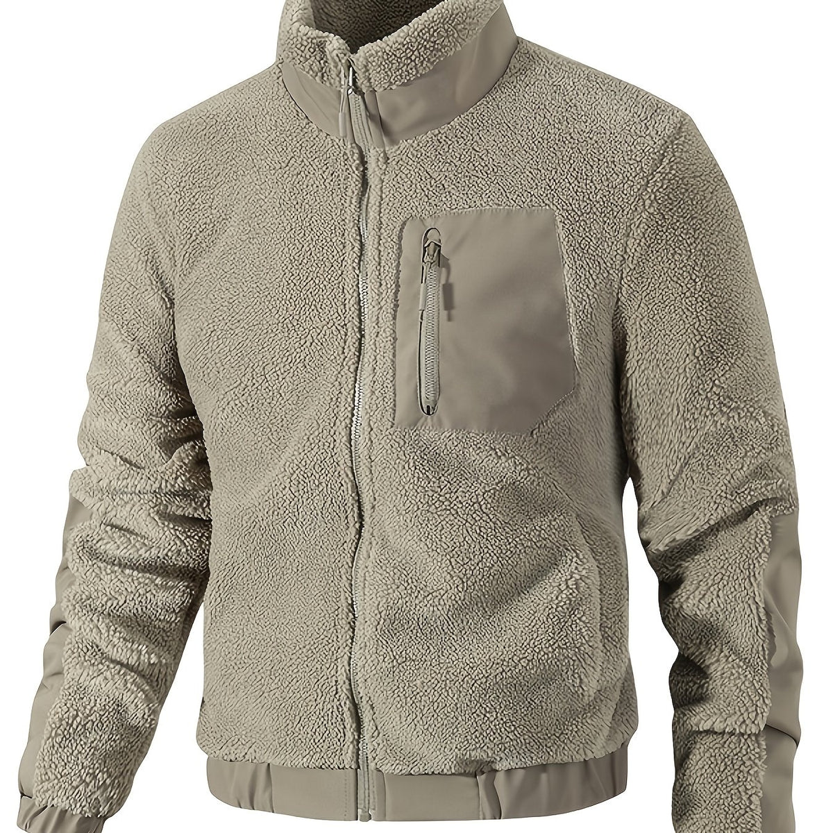 Fleece jacket with stand-up collar for men - Warm and comfortable
