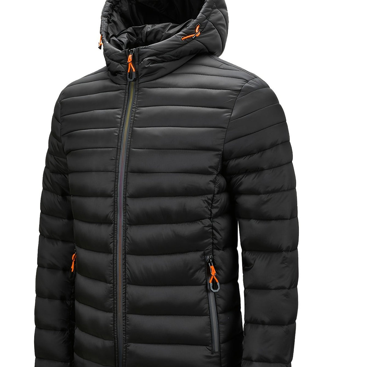 Padded winter jacket with hood for men - Warm and practical