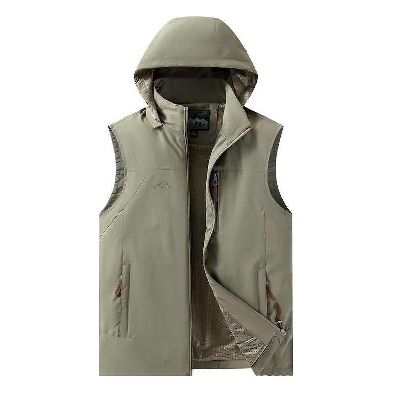Dunne heren bodywarmer met capuchon - Praktisch en licht