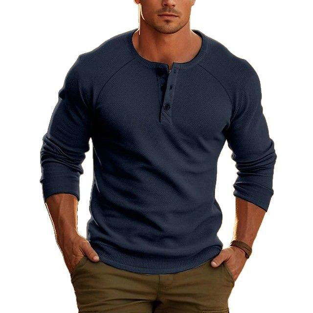 Henley shirt met lange mouwen voor heren - Eenvoudig en comfortabel