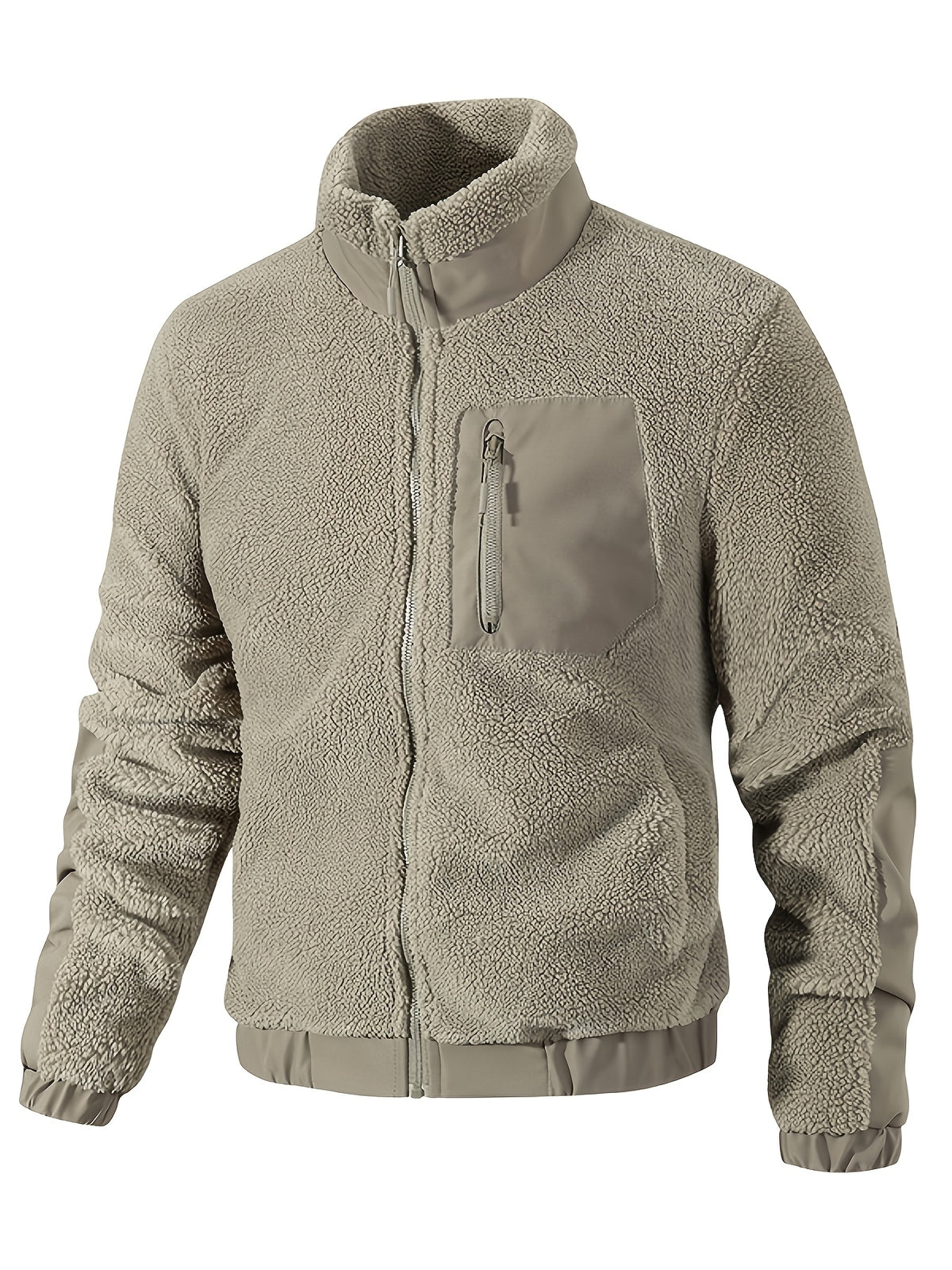 Fleece jacket with stand-up collar for men - Warm and comfortable