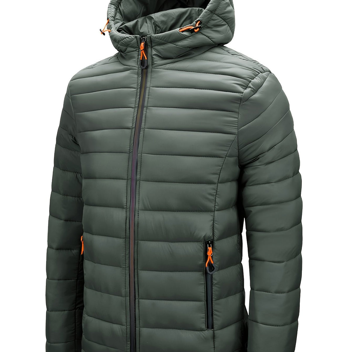 Padded winter jacket with hood for men - Warm and practical