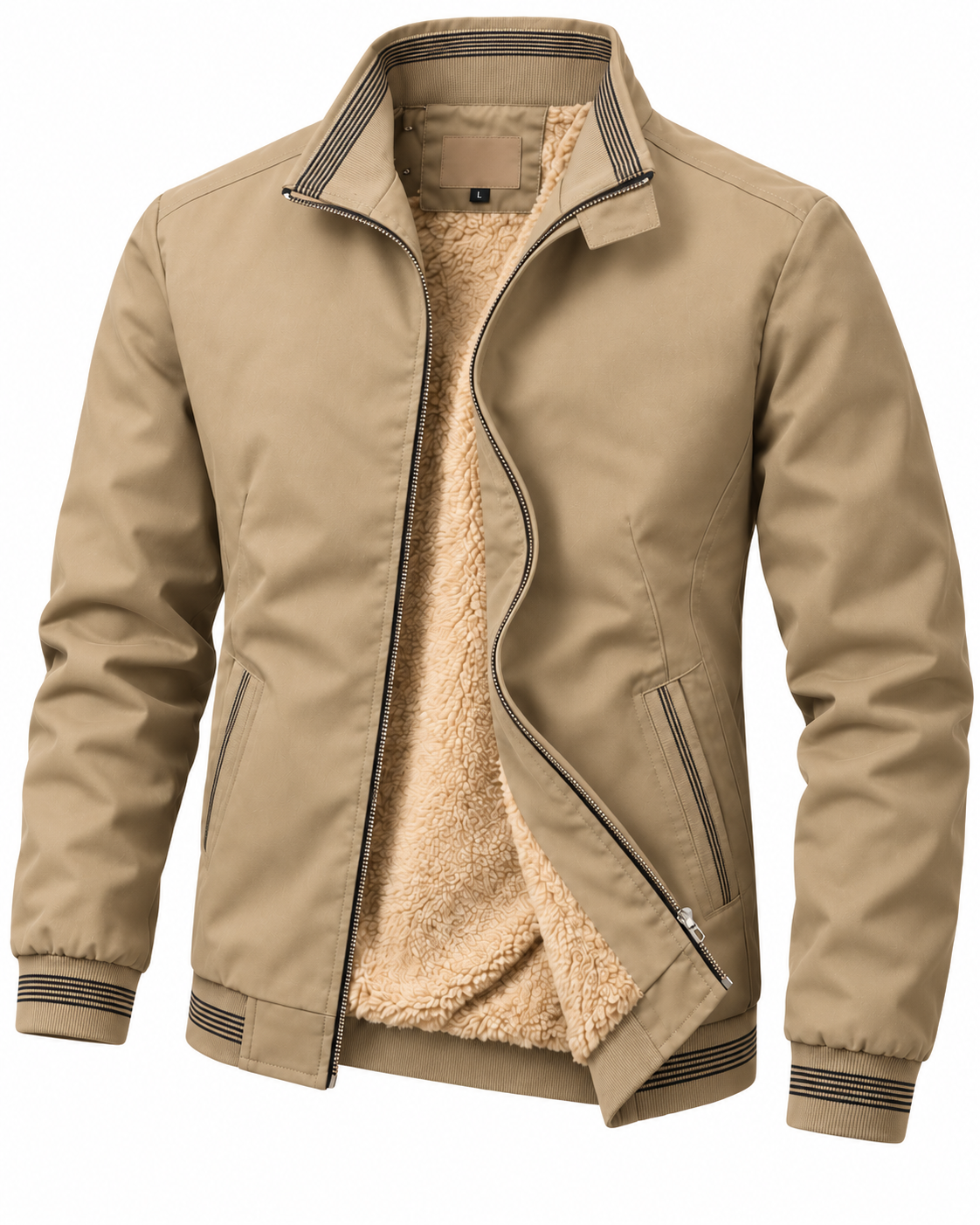 Heren katoenen jas met fleecevoering - Warm en casual