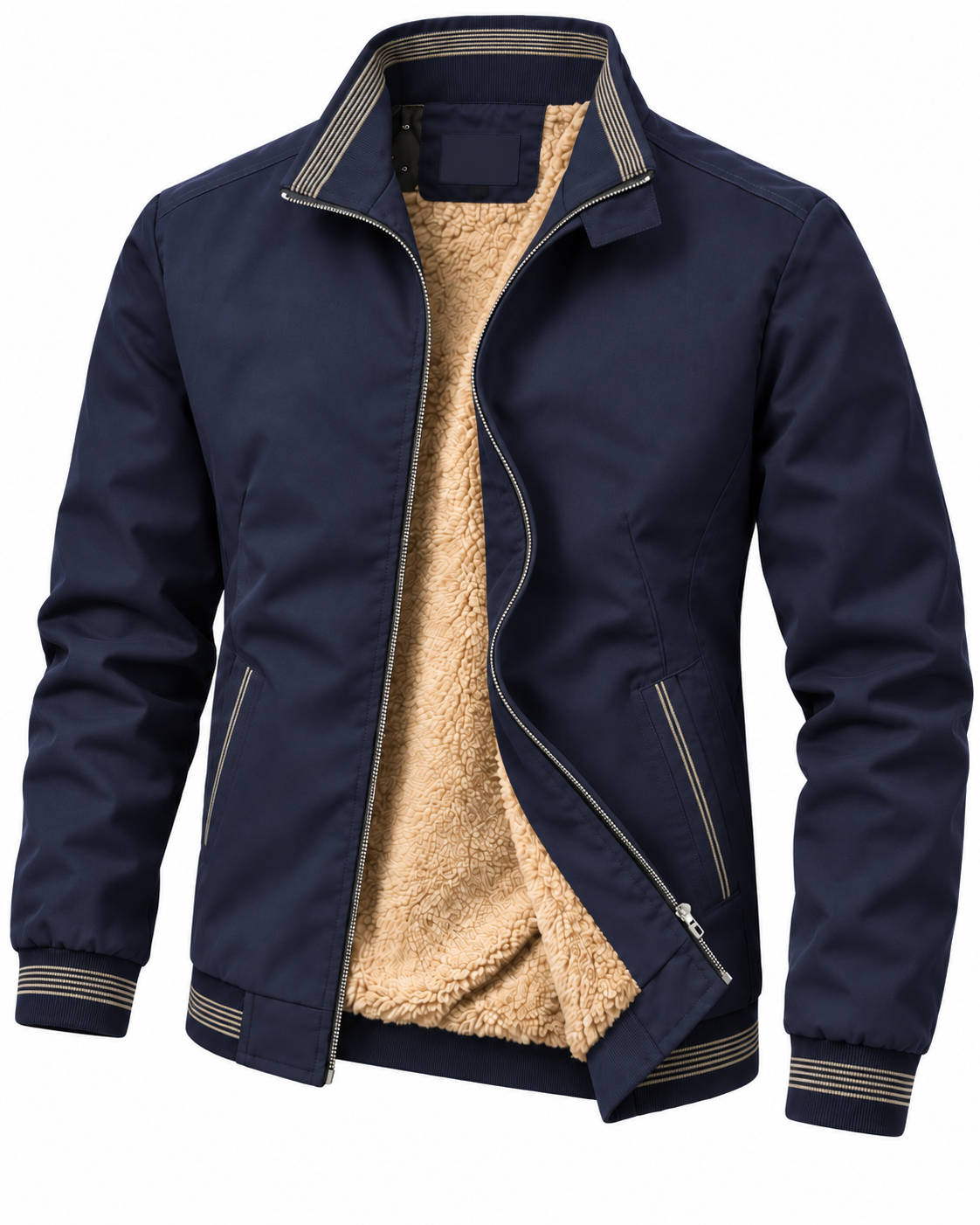 Heren katoenen jas met fleecevoering - Warm en casual