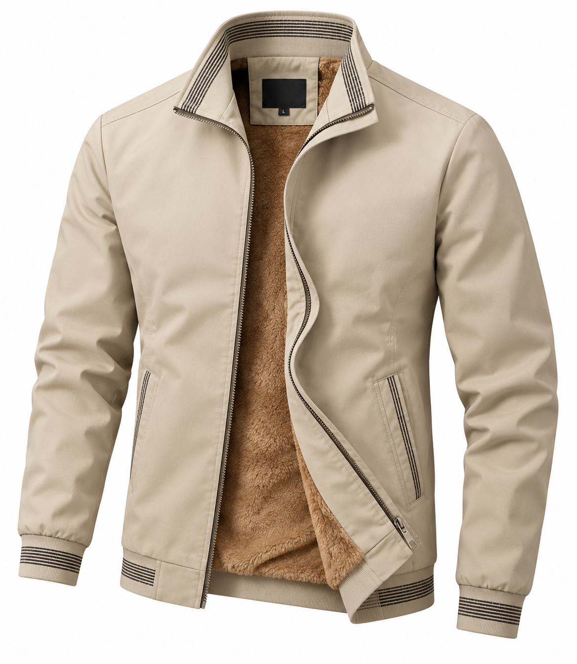 Heren katoenen jas met fleecevoering - Warm en casual
