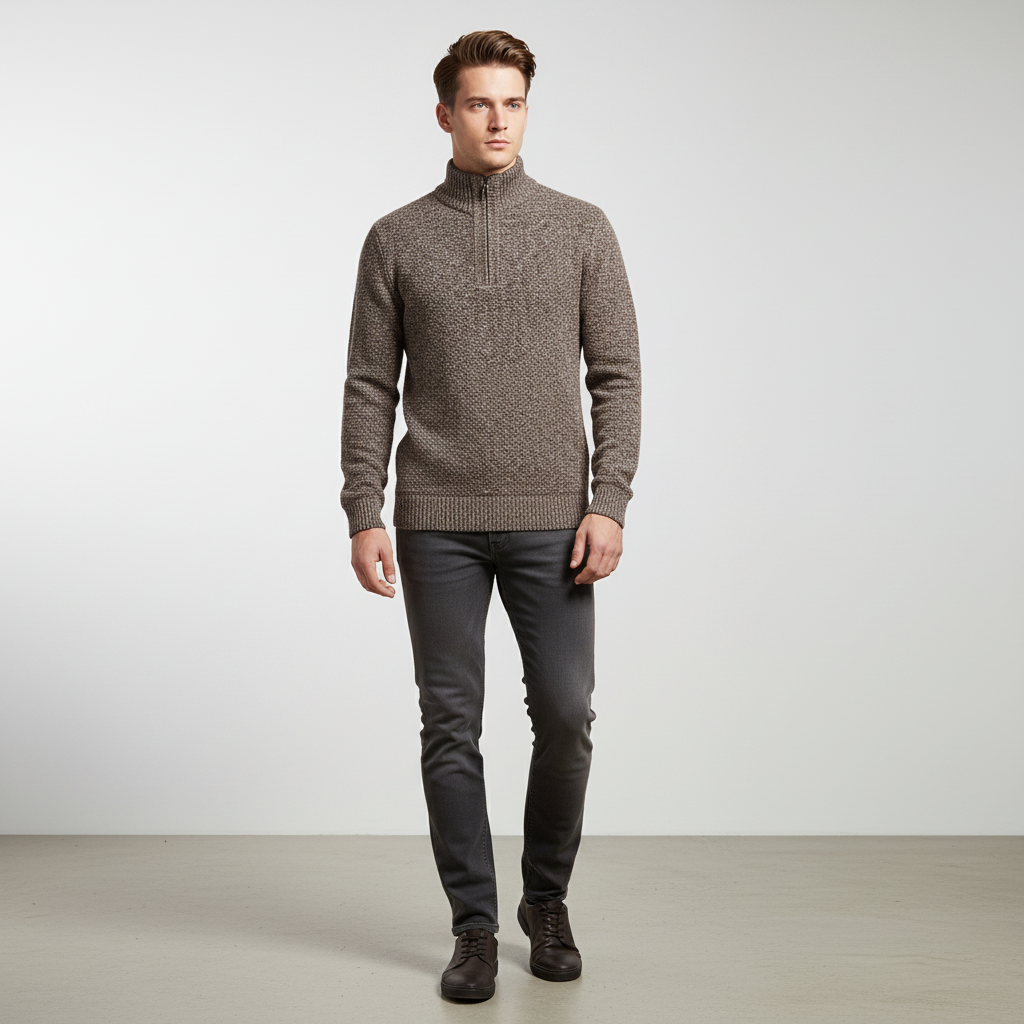 Heren halve-zip trui Daniel - Casual en warm