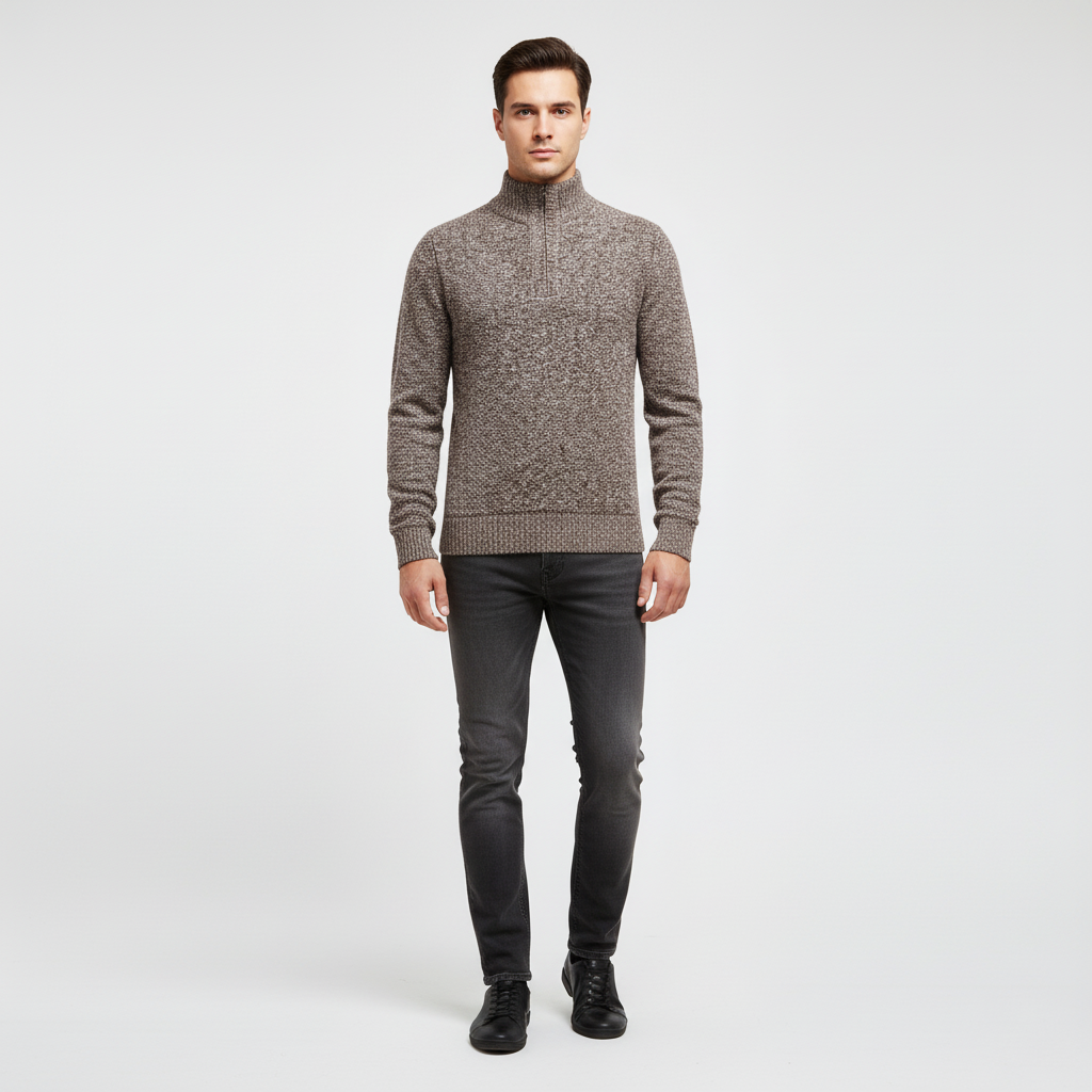Heren halve-zip trui Daniel - Casual en warm