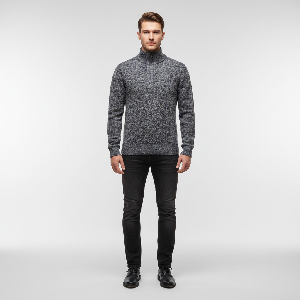 Heren halve-zip trui Daniel - Casual en warm