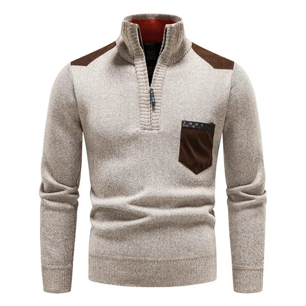Heren half-zip pullover van wol - Warm en ademend