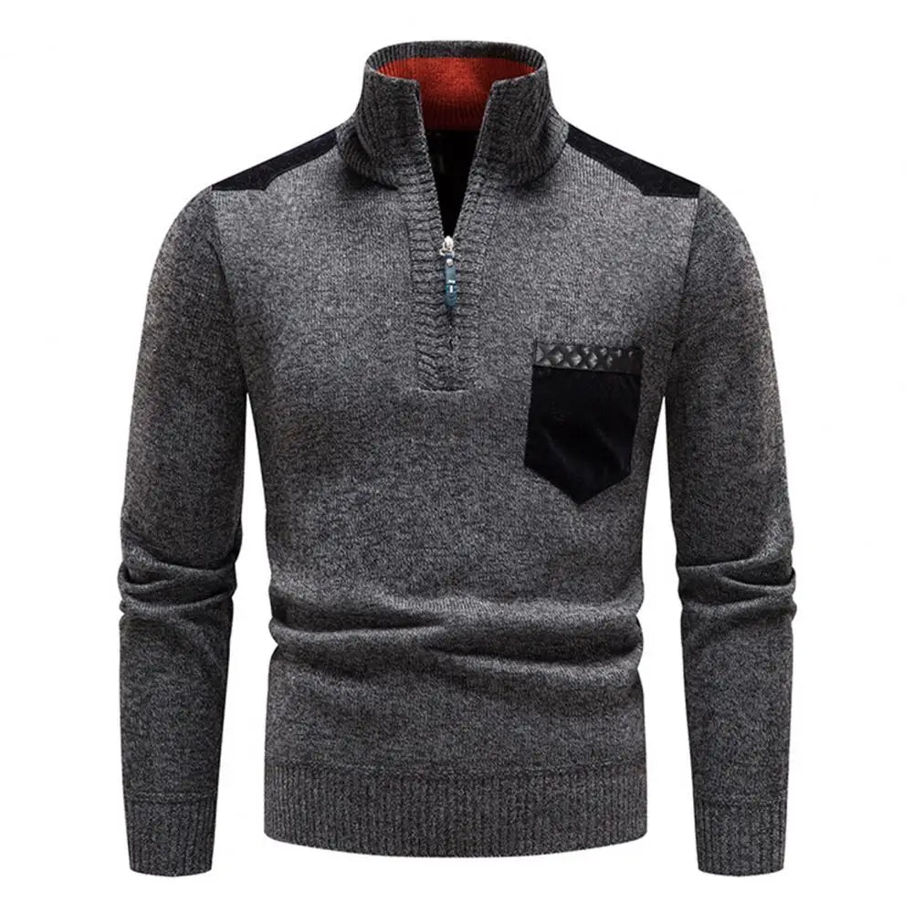 Heren half-zip pullover van wol - Warm en ademend
