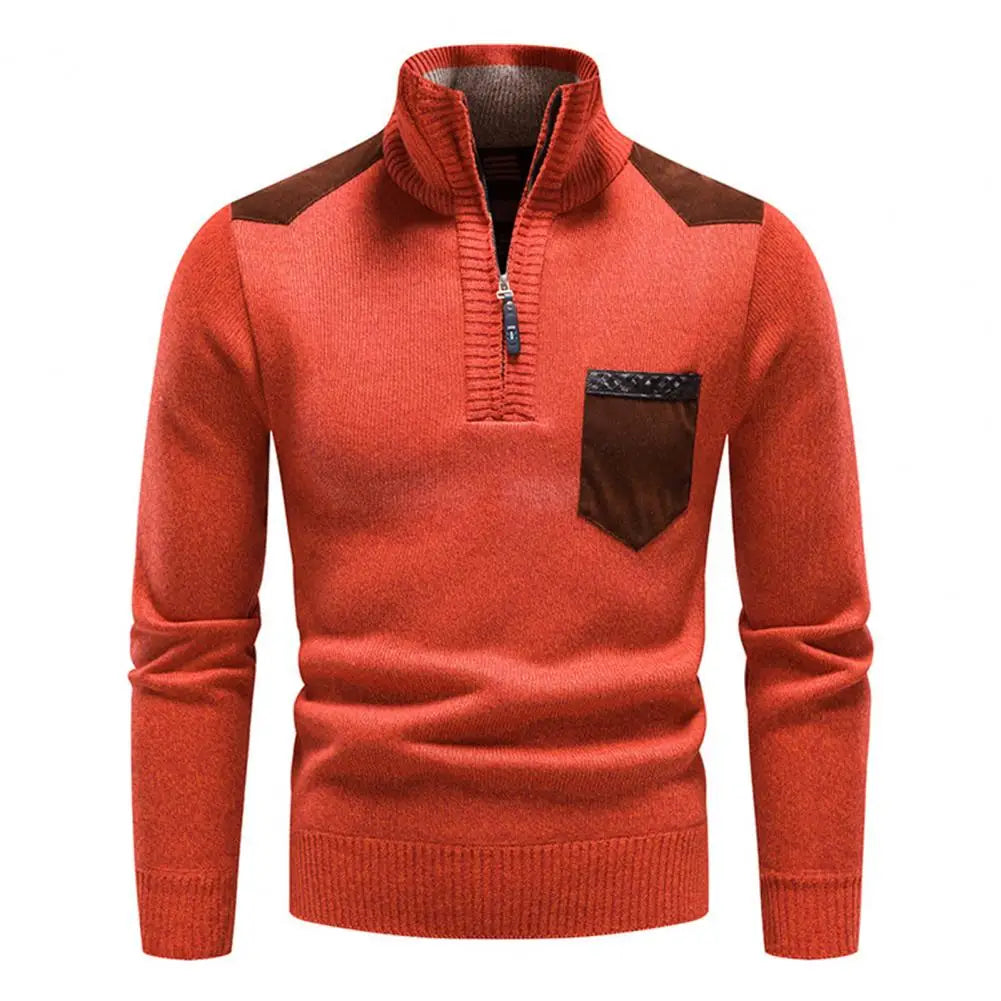 Heren half-zip pullover van wol - Warm en ademend