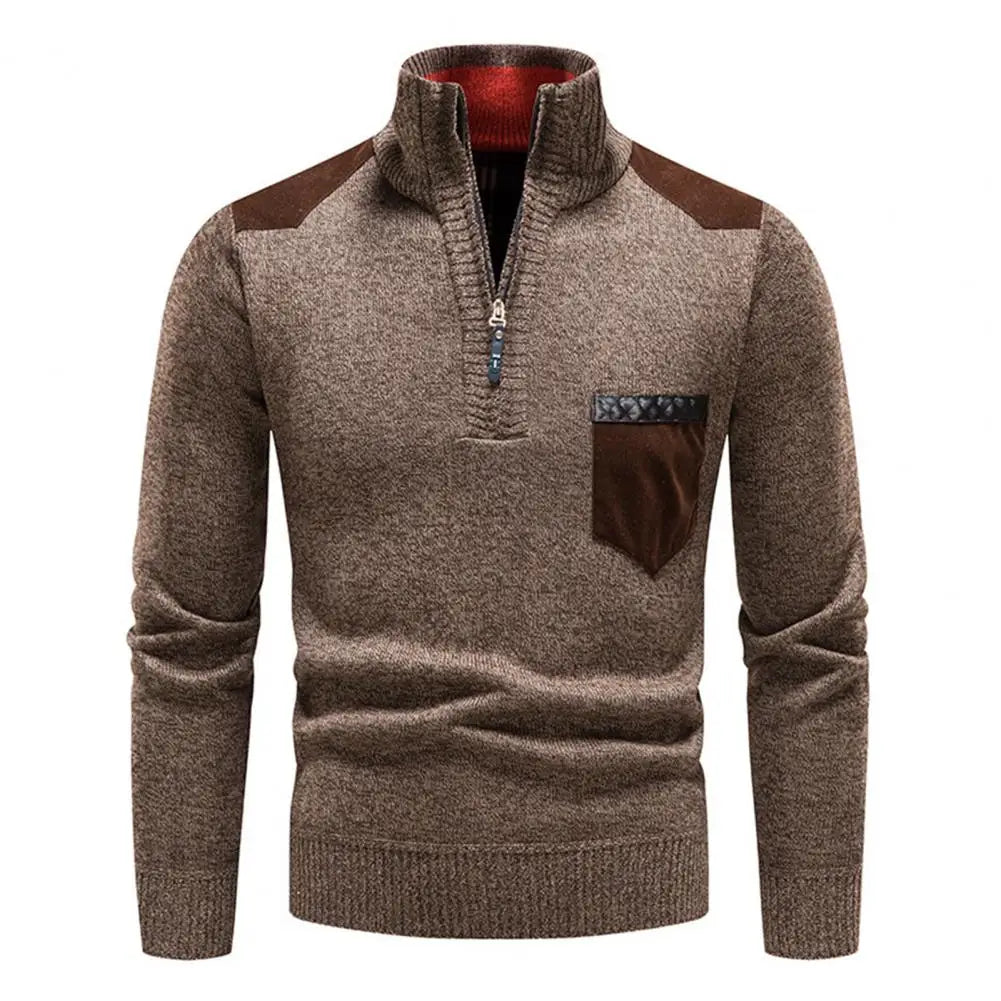 Heren half-zip pullover van wol - Warm en ademend