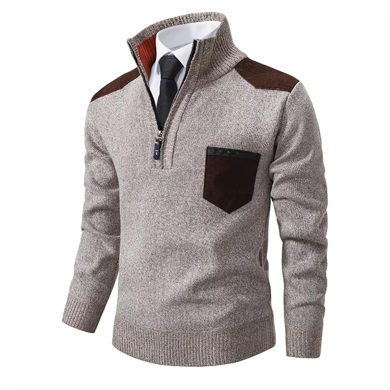 Heren half-zip pullover van wol - Warm en ademend