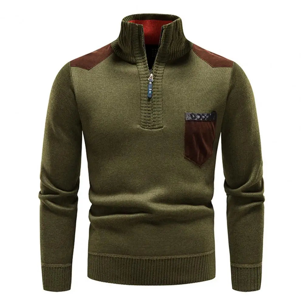 Heren half-zip pullover van wol - Warm en ademend