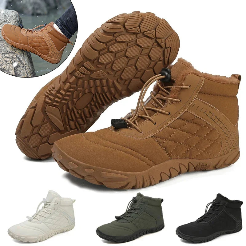Warm barefoot winter boots - Grippy and comfortable