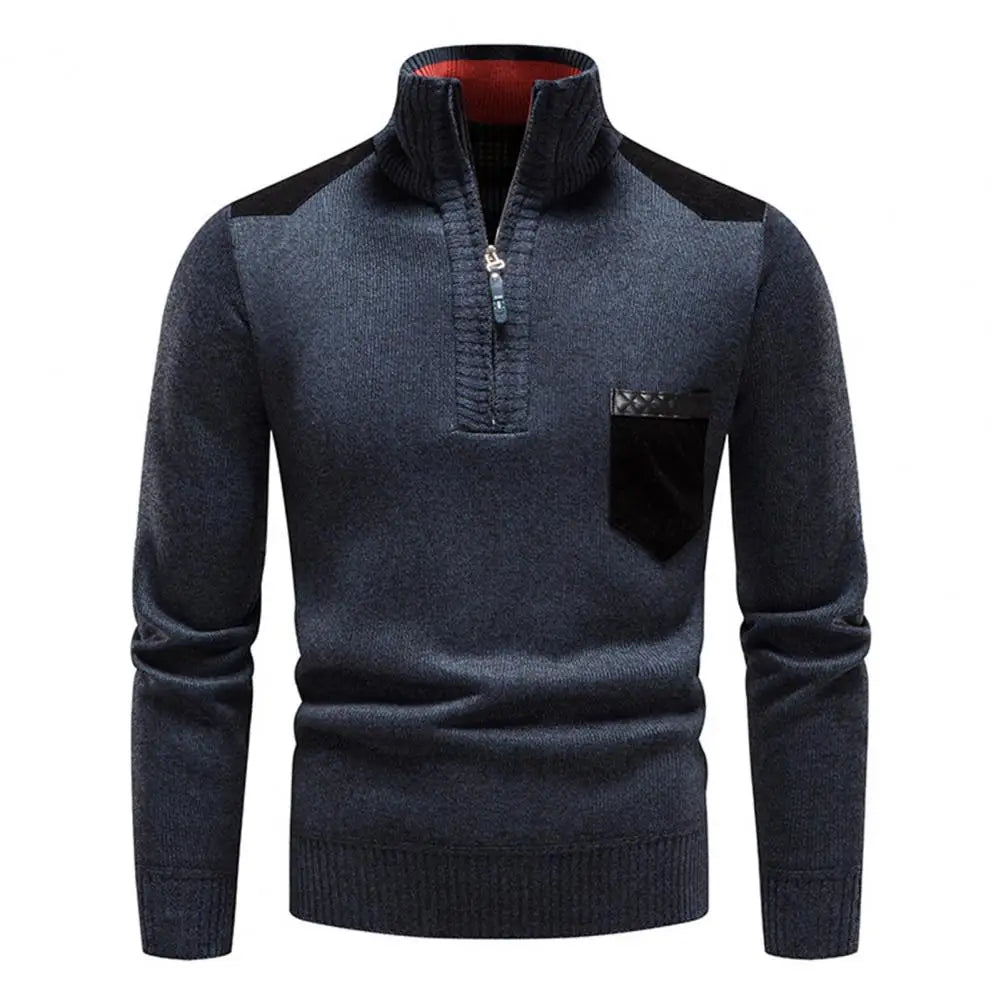 Heren half-zip pullover van wol - Warm en ademend