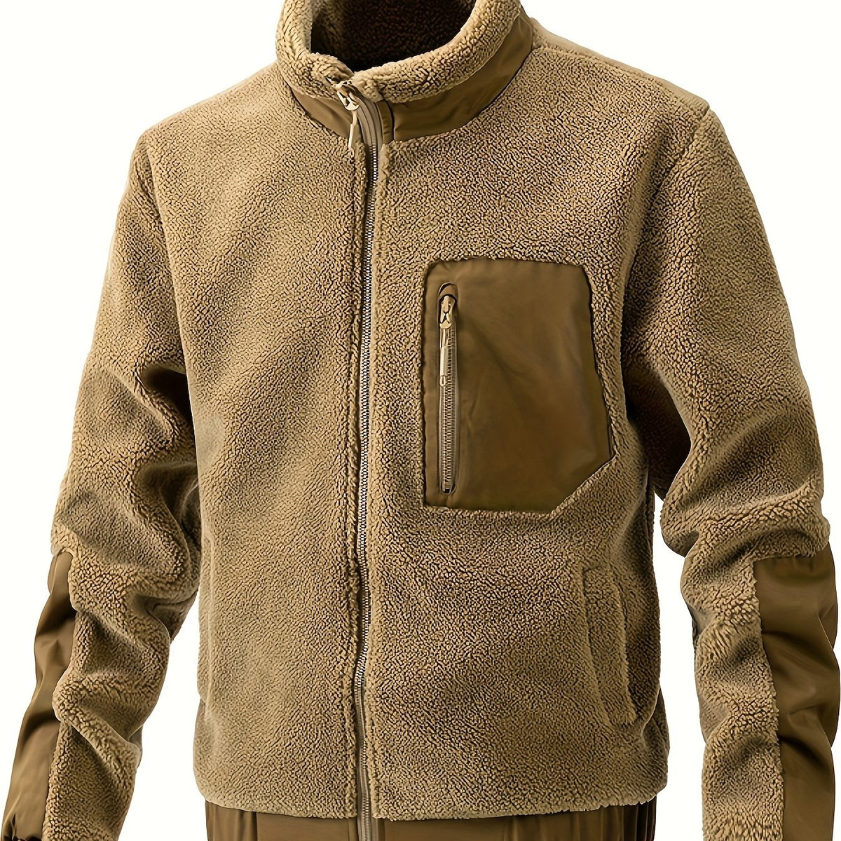 Fleece jacket with stand-up collar for men - Warm and comfortable