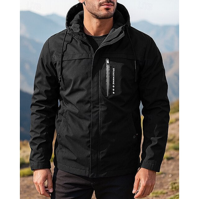 Men's hiking jacket with fleece lining - Waterproof and windproof