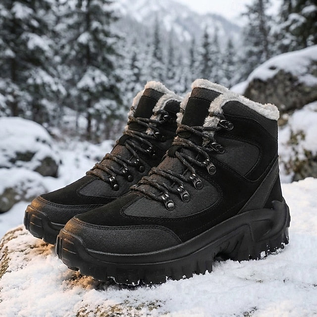 Waterproof men's winter boots with fleece - Warm and grippy