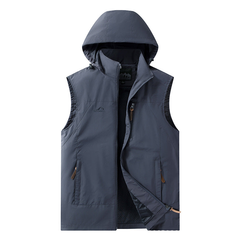 Dunne heren bodywarmer met capuchon - Praktisch en licht
