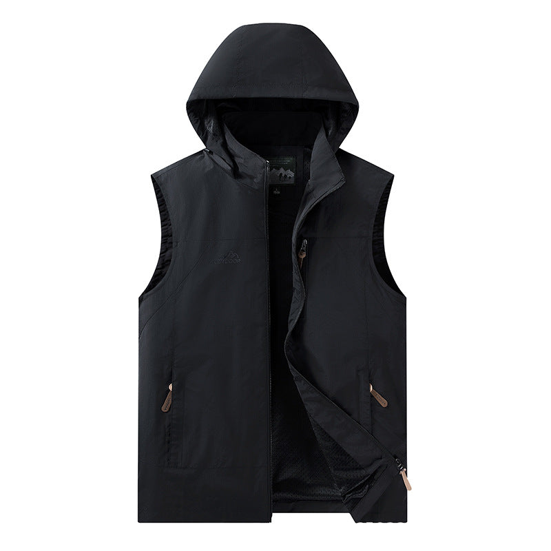 Dunne heren bodywarmer met capuchon - Praktisch en licht