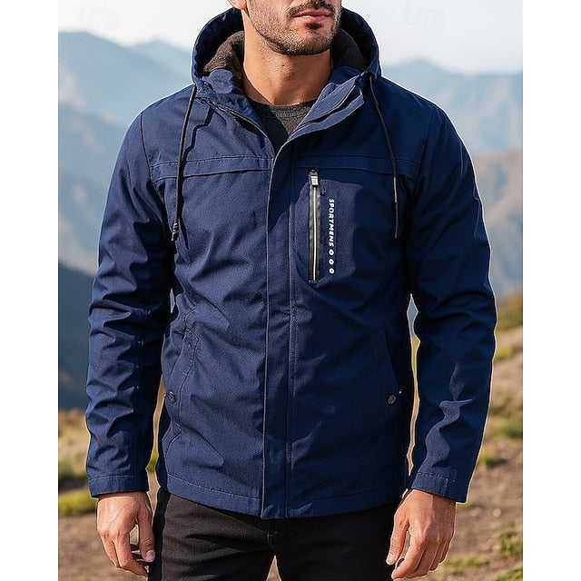 Men's hiking jacket with fleece lining - Waterproof and windproof