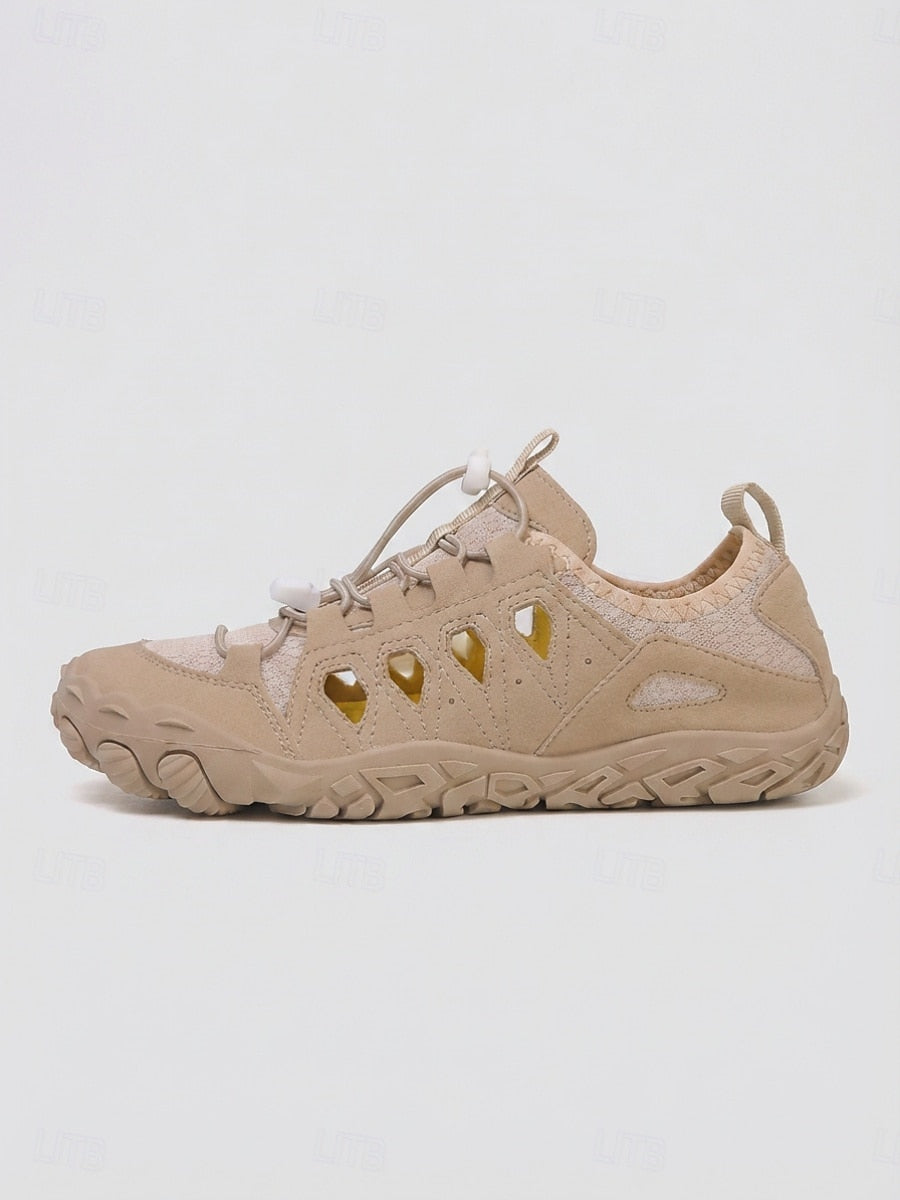 Khaki women's mesh trail shoes - Light and breathable