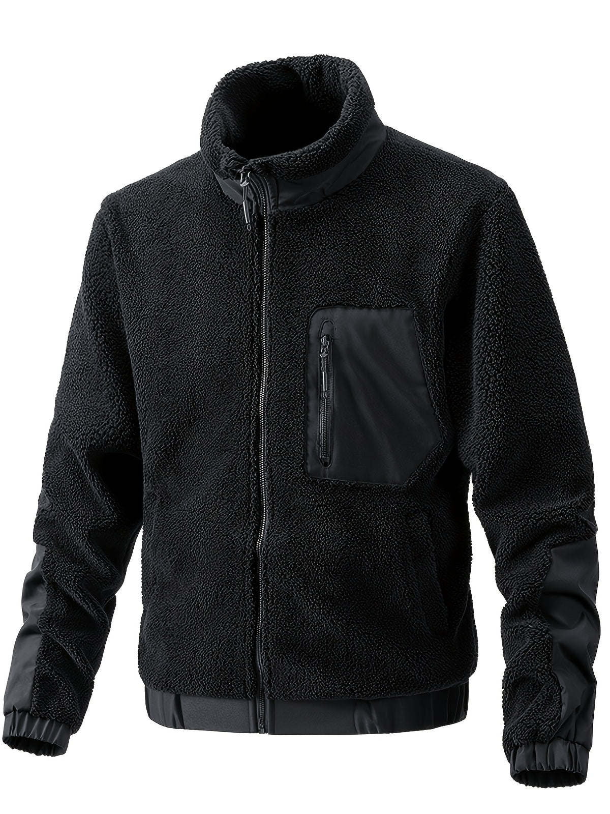 Fleece jacket with stand-up collar for men - Warm and comfortable
