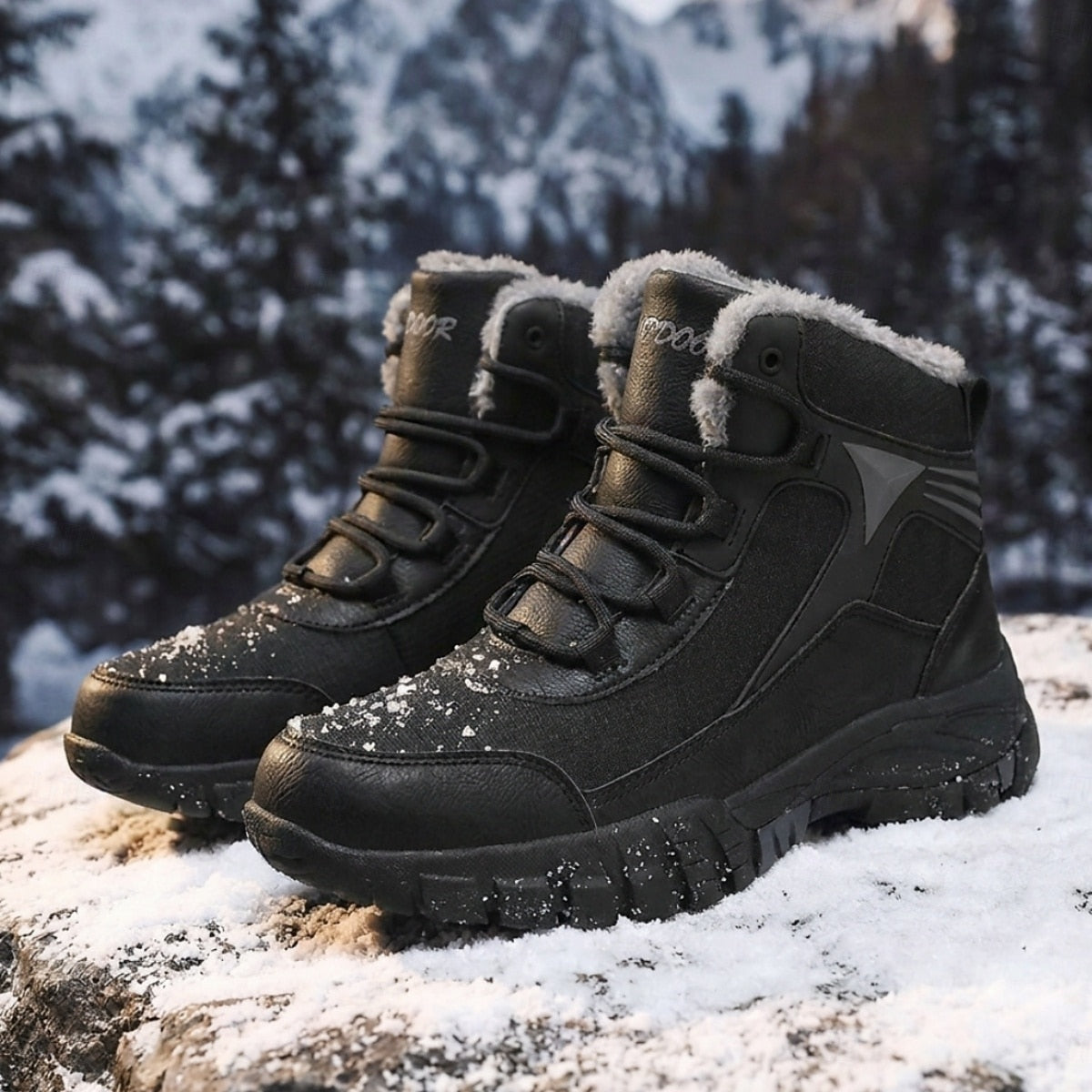 Green winter boots for men - Warm and grippy