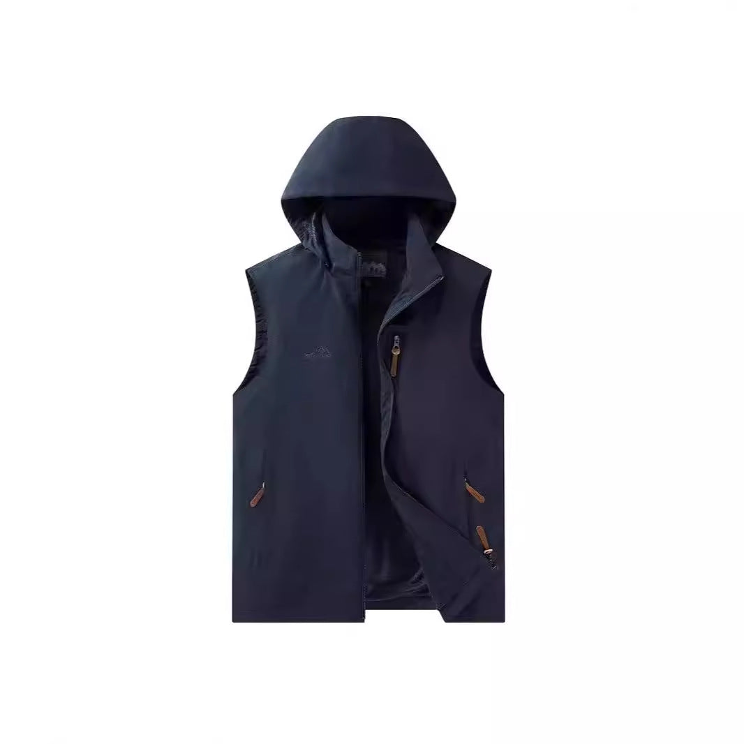 Dunne heren bodywarmer met capuchon - Praktisch en licht