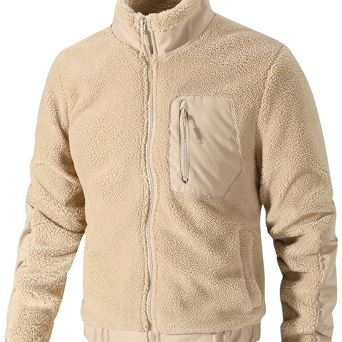 Fleece jacket with stand-up collar for men - Warm and comfortable