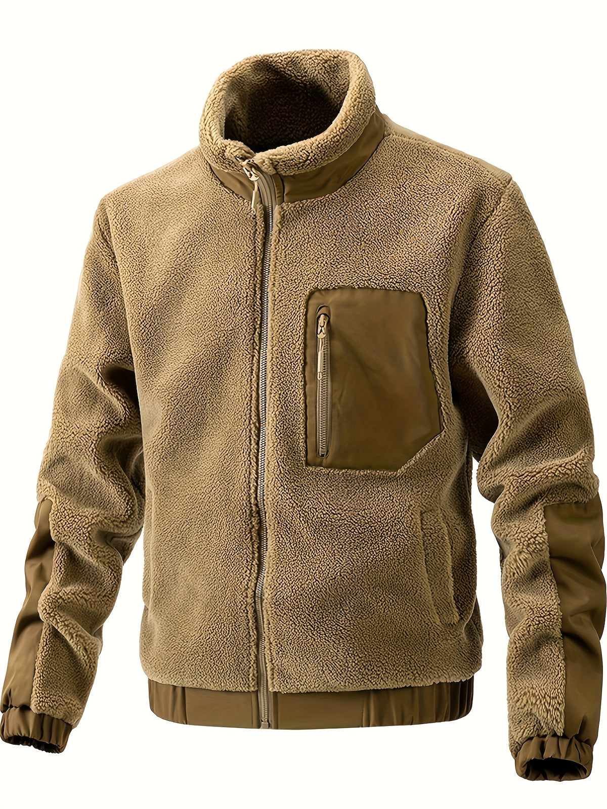 Fleece jacket with stand-up collar for men - Warm and comfortable