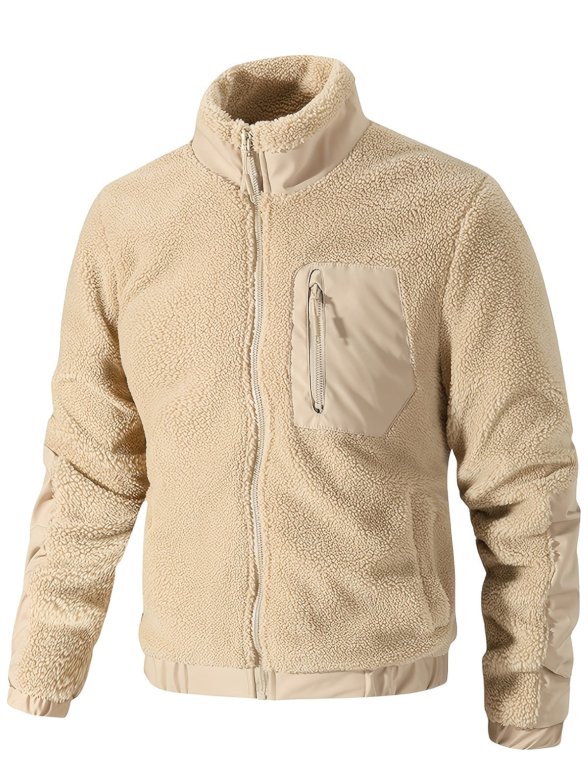 Fleece jacket with stand-up collar for men - Warm and comfortable