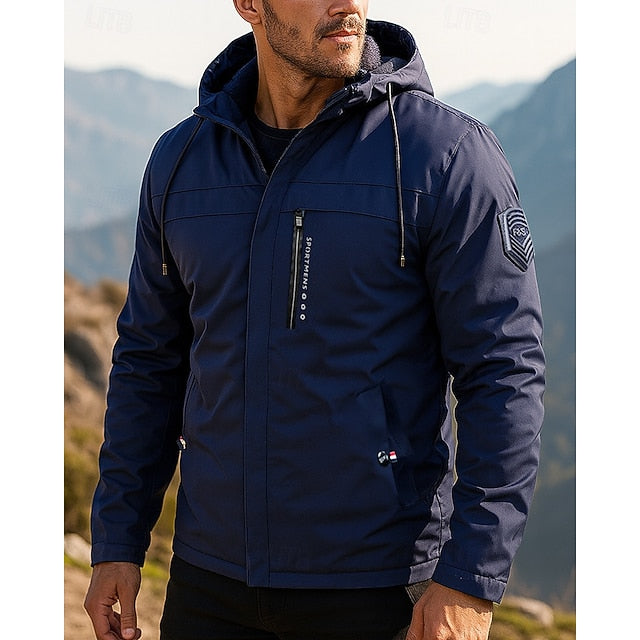 Men's hiking jacket with fleece lining - Waterproof and windproof