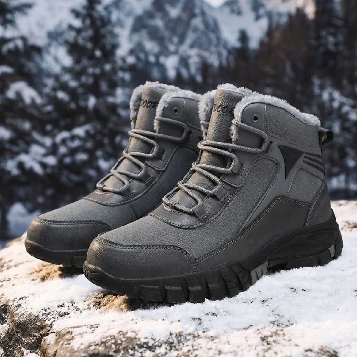 Green winter boots for men - Warm and grippy