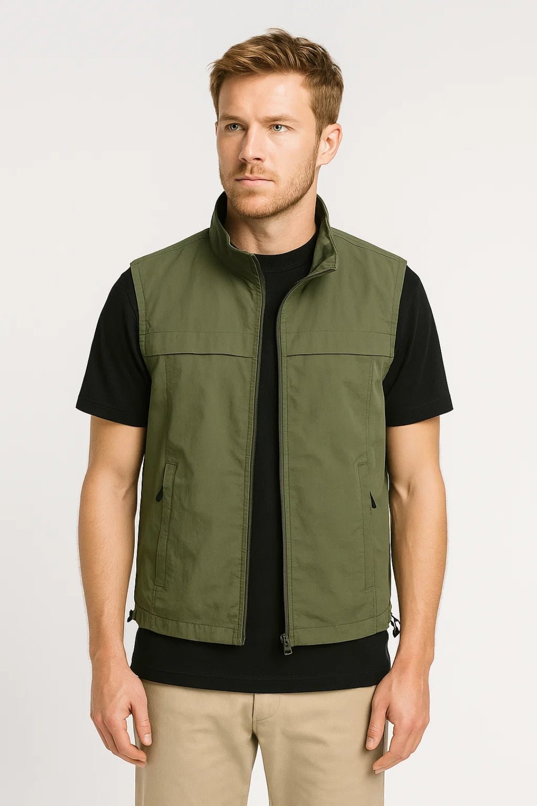 Heren bodywarmer met hoge kraag - Licht en praktisch