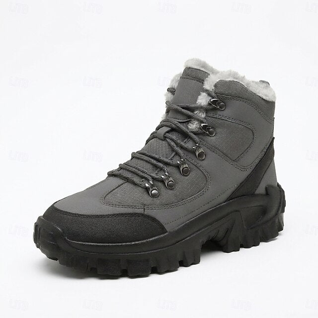 Waterproof men's winter boots with fleece - Warm and grippy