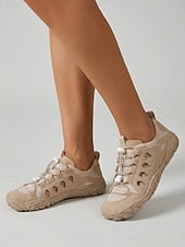 Khaki women's mesh trail shoes - Light and breathable