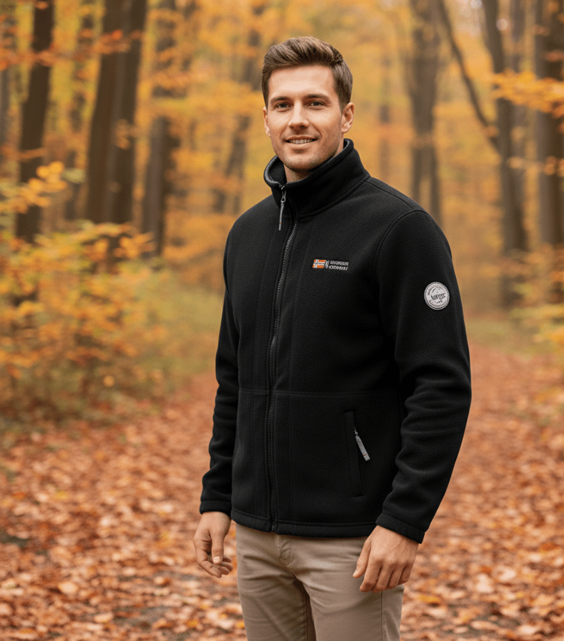 Heren fleece jas regular fit - Thermisch en ademend
