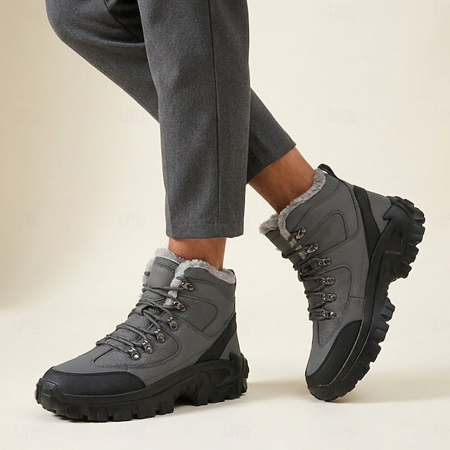 Waterproof men's winter boots with fleece - Warm and grippy