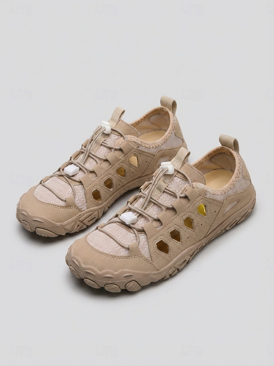 Khaki women's mesh trail shoes - Light and breathable