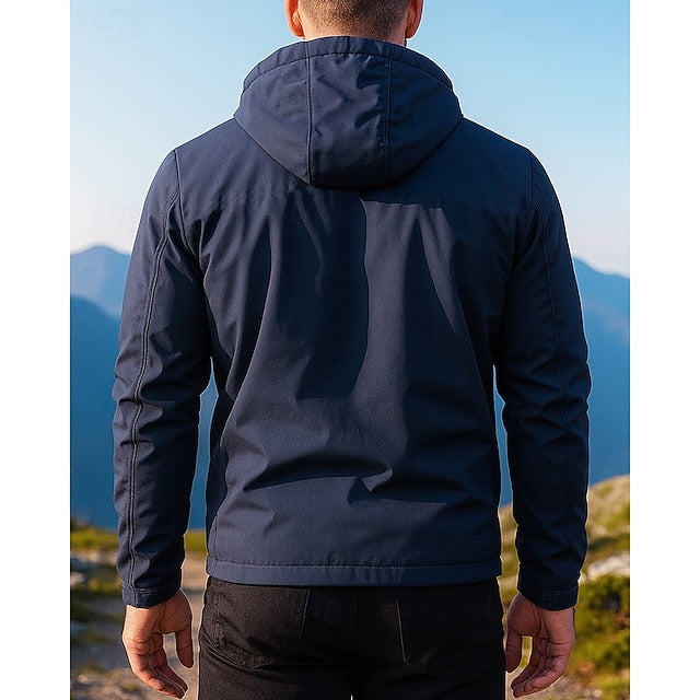 Men's hiking jacket with fleece lining - Waterproof and windproof