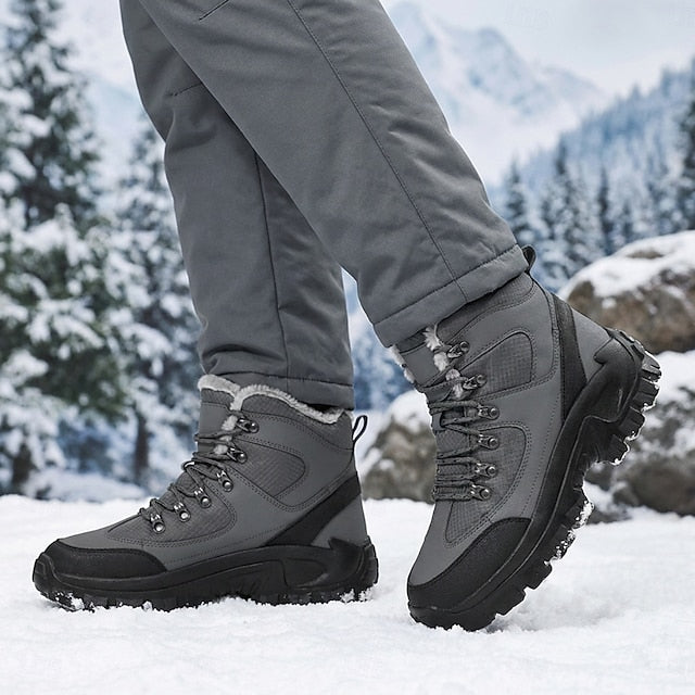 Waterproof men's winter boots with fleece - Warm and grippy