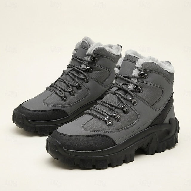 Waterproof men's winter boots with fleece - Warm and grippy